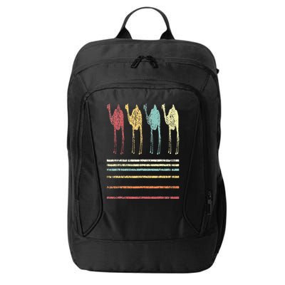 Retro Camel Lover Funny Camel Vintage City Backpack