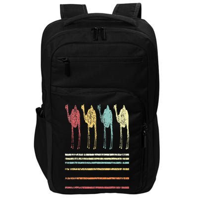 Retro Camel Lover Funny Camel Vintage Impact Tech Backpack