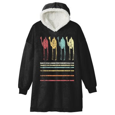 Retro Camel Lover Funny Camel Vintage Hooded Wearable Blanket