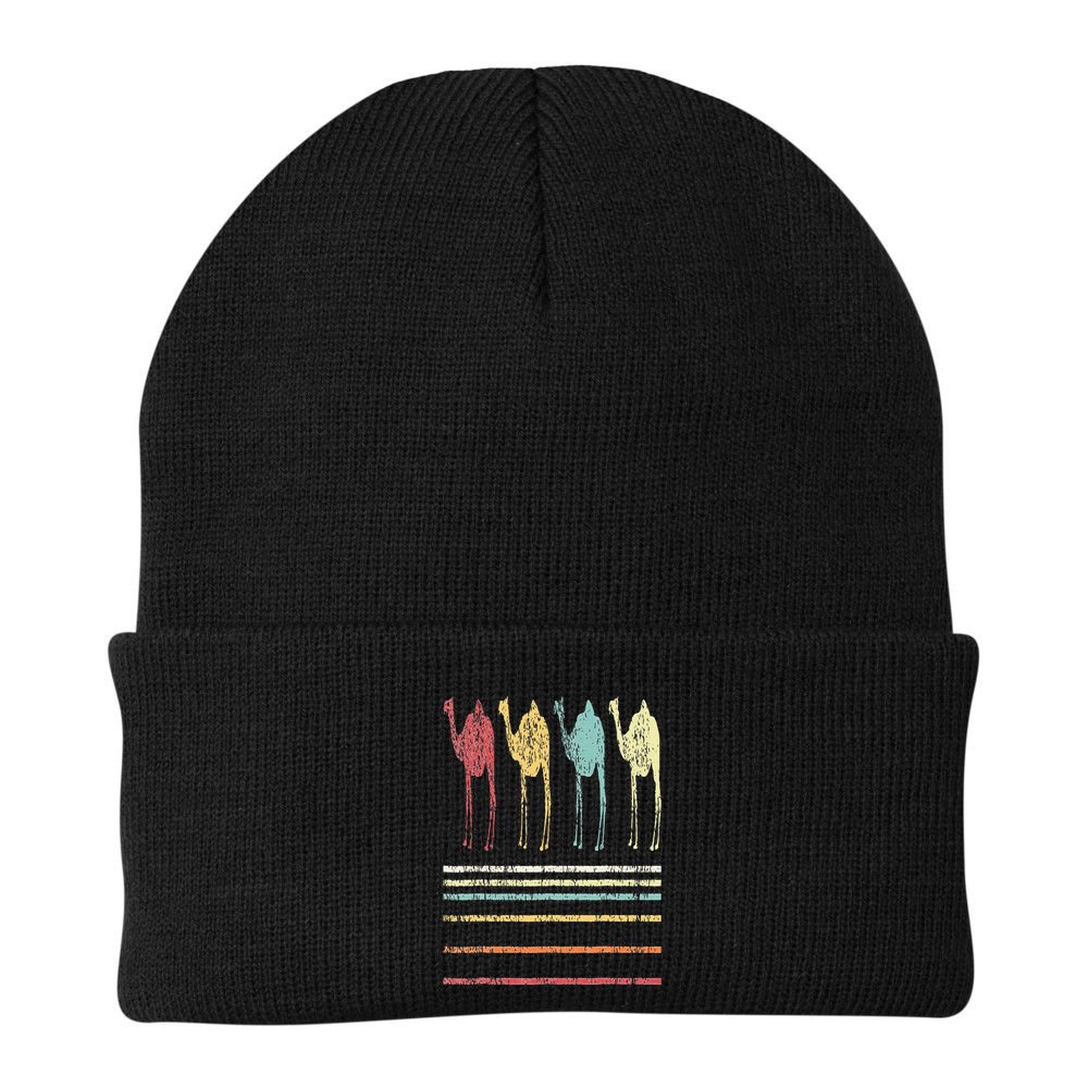 Retro Camel Lover Funny Camel Vintage Beanie