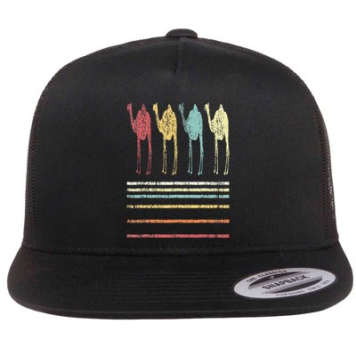 Retro Camel Lover Funny Camel Vintage Flatbill Hat