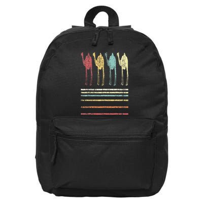 Retro Camel Lover Funny Camel Vintage 16 in Basic Backpack