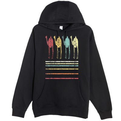 Retro Camel Lover Funny Camel Vintage Premium Pullover Hoodie