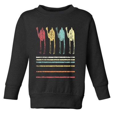 Retro Camel Lover Funny Camel Vintage Toddler Sweatshirt
