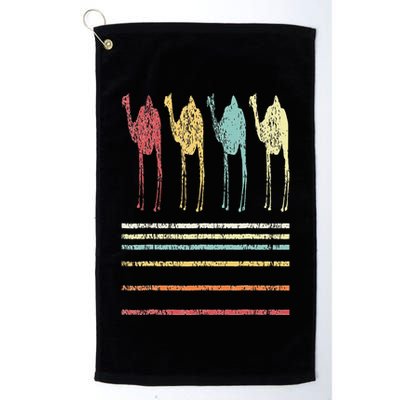 Retro Camel Lover Funny Camel Vintage Golf Towel