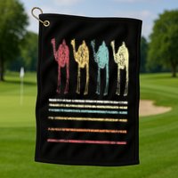 Retro Camel Lover Funny Camel Vintage Golf Towel