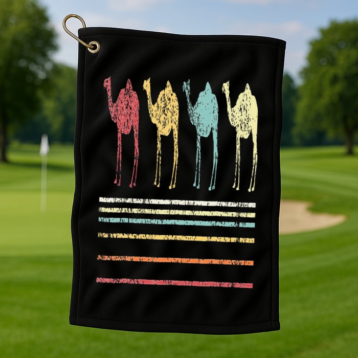 Retro Camel Lover Funny Camel Vintage Golf Towel