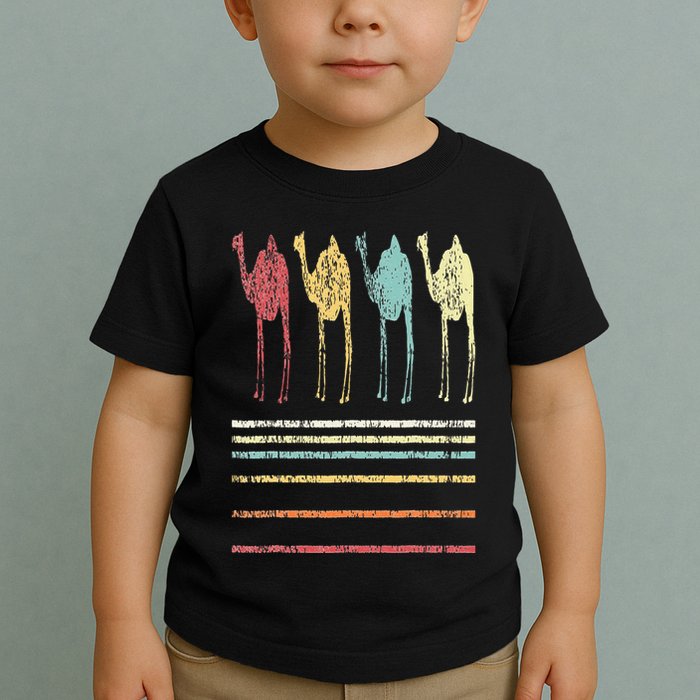 Retro Camel Lover Funny Camel Vintage Toddler T-Shirt