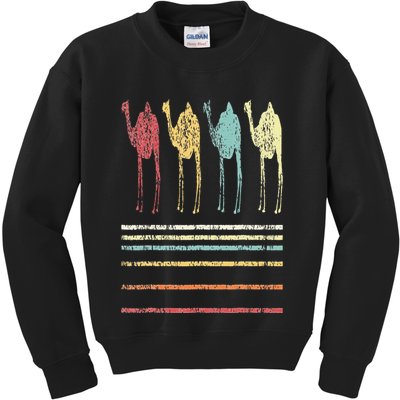 Retro Camel Lover Funny Camel Vintage Kids Sweatshirt