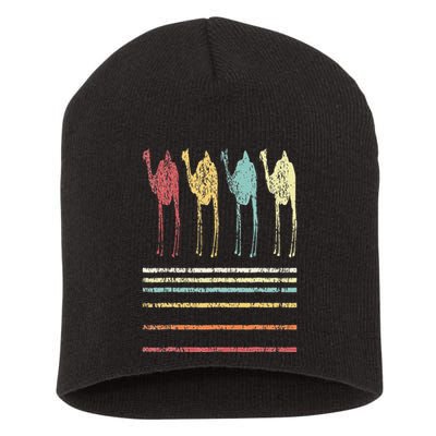 Retro Camel Lover Funny Camel Vintage Short Acrylic Beanie