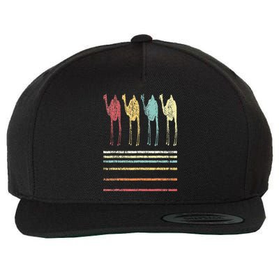 Retro Camel Lover Funny Camel Vintage Wool Snapback Cap