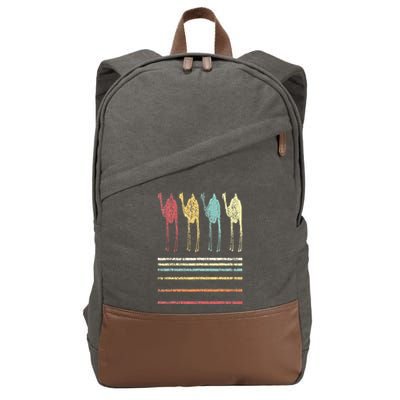 Retro Camel Lover Funny Camel Vintage Cotton Canvas Backpack