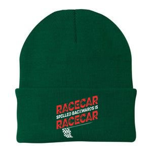 Race Car Lovers Car Racing Apparel Racecar Spelled Backwards Knit Cap Winter Beanie