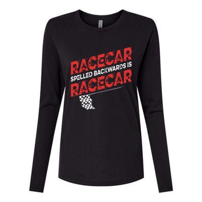 Race Car Lovers Car Racing Apparel Racecar Spelled Backwards Womens Cotton Relaxed Long Sleeve T-Shirt