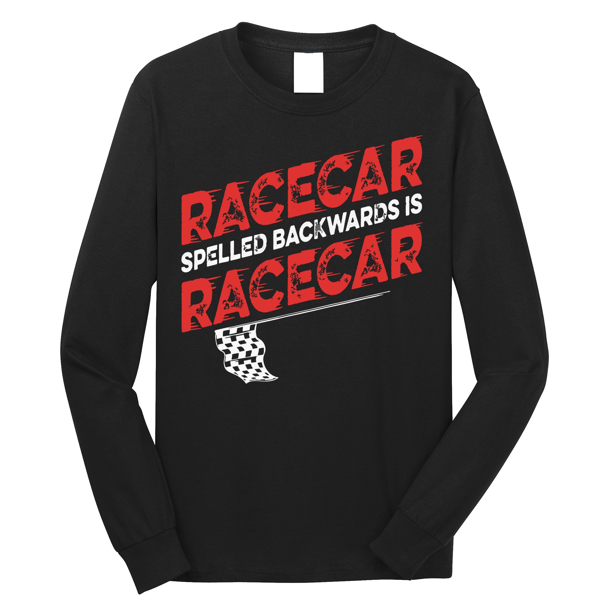 Race Car Lovers Car Racing Apparel Racecar Spelled Backwards Long Sleeve Shirt
