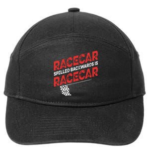 Race Car Lovers Car Racing Apparel Racecar Spelled Backwards 7-Panel Snapback Hat