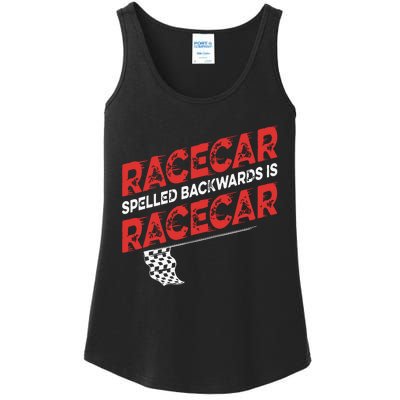 Race Car Lovers Car Racing Apparel Racecar Spelled Backwards Ladies Essential Tank