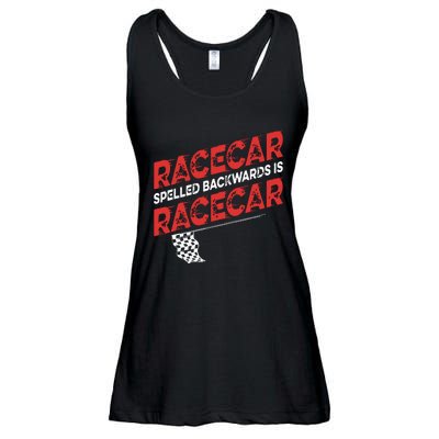 Race Car Lovers Car Racing Apparel Racecar Spelled Backwards Ladies Essential Flowy Tank