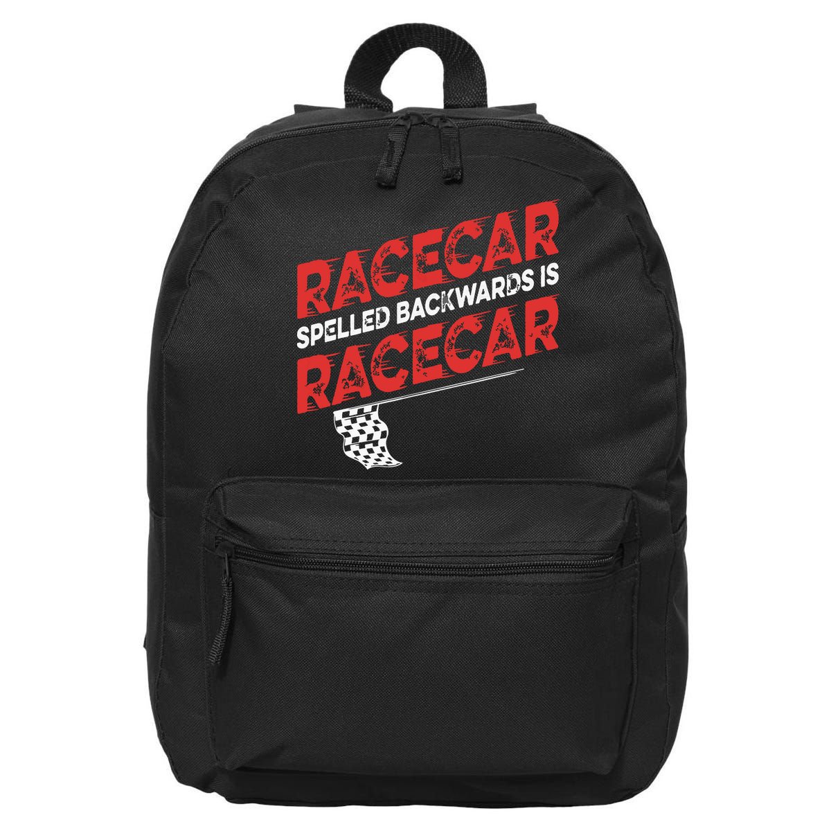 Race Car Lovers Car Racing Apparel Racecar Spelled Backwards 16 in Basic Backpack
