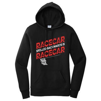 Race Car Lovers Car Racing Apparel Racecar Spelled Backwards Women's Pullover Hoodie