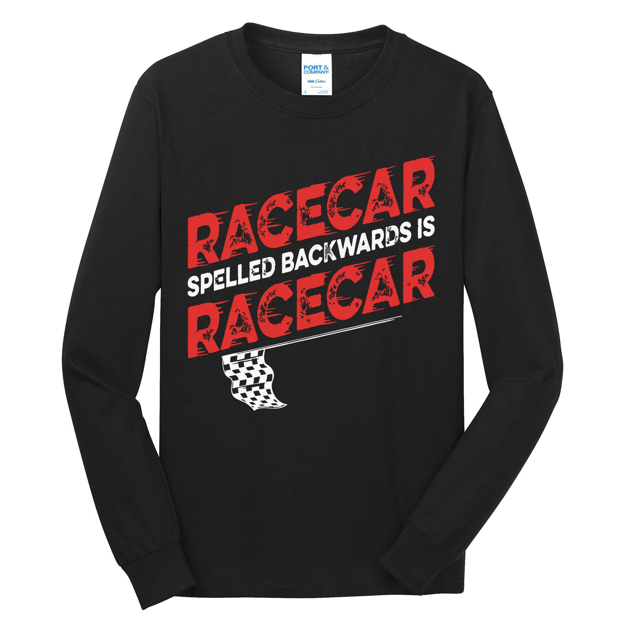 Race Car Lovers Car Racing Apparel Racecar Spelled Backwards Tall Long Sleeve T-Shirt