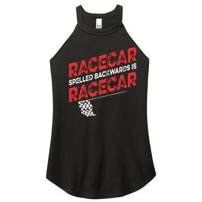 Race Car Lovers Car Racing Apparel Racecar Spelled Backwards Women’s Perfect Tri Rocker Tank