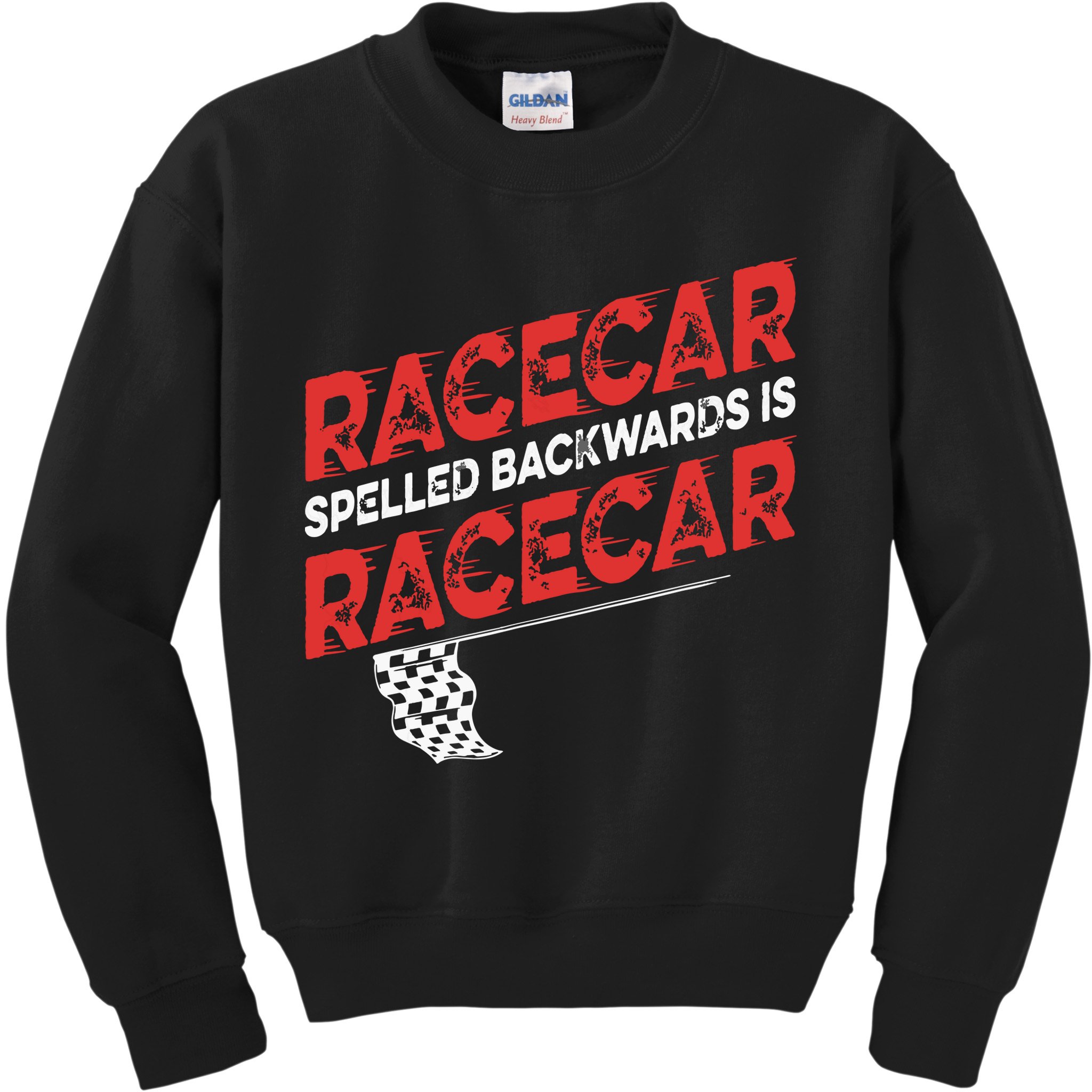 Race Car Lovers Car Racing Apparel Racecar Spelled Backwards Kids Sweatshirt
