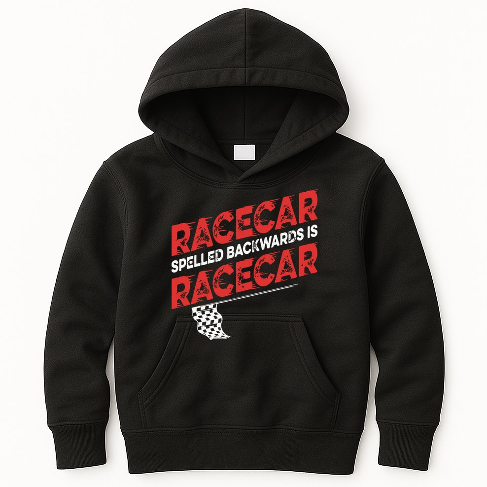 Race Car Lovers Car Racing Apparel Racecar Spelled Backwards Kids Hoodie