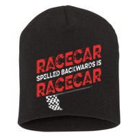 Race Car Lovers Car Racing Apparel Racecar Spelled Backwards Short Acrylic Beanie