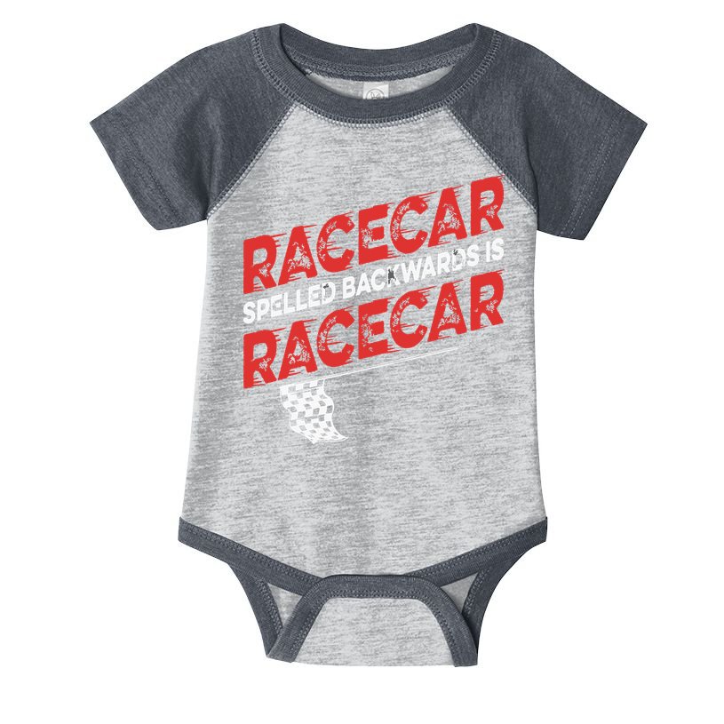 Race Car Lovers Car Racing Apparel Racecar Spelled Backwards Infant Baby Jersey Bodysuit