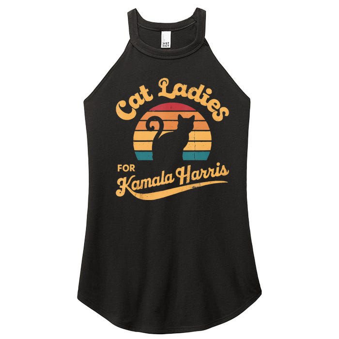 Retro Cat Ladies For Kamala Women’s Perfect Tri Rocker Tank