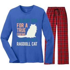 Ragdoll Cat Lover Kitty Kitten Mom Dad Gift Women's Long Sleeve Flannel Pajama Set 