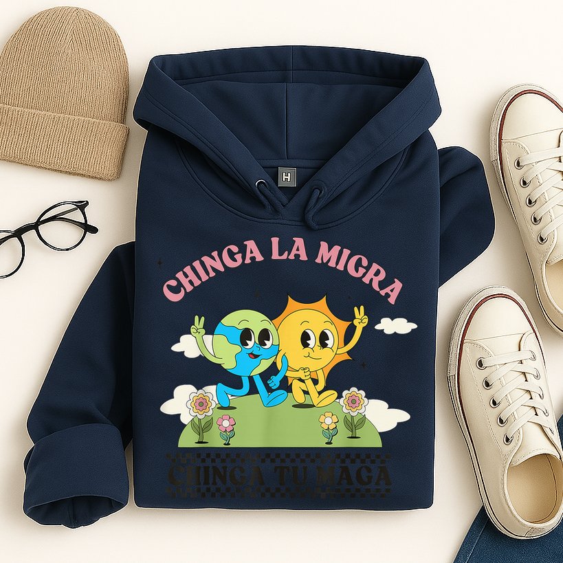 Retro Chinga La Migra Chinga Tu Maga Hoodie