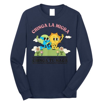 Retro Chinga La Migra Chinga Tu Maga Long Sleeve Shirt