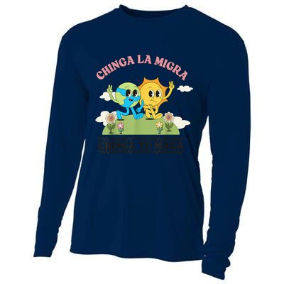 Retro Chinga La Migra Chinga Tu Maga Cooling Performance Long Sleeve Crew