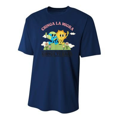 Retro Chinga La Migra Chinga Tu Maga Youth Performance Sprint T-Shirt