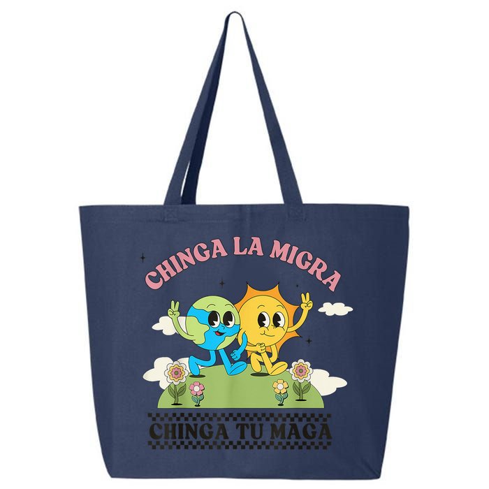 Retro Chinga La Migra Chinga Tu Maga 25L Jumbo Tote