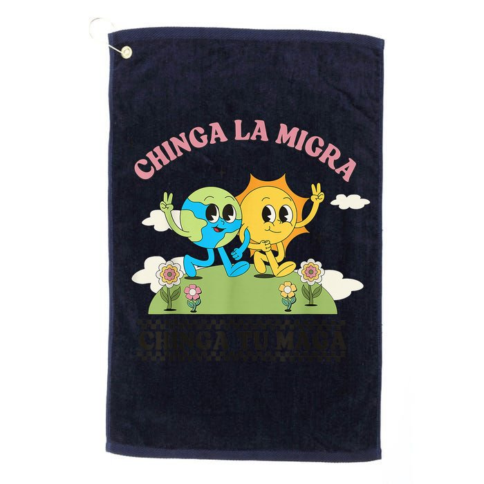 Retro Chinga La Migra Chinga Tu Maga Golf Towel