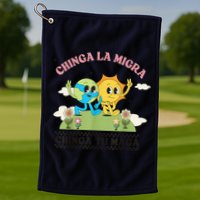 Retro Chinga La Migra Chinga Tu Maga Golf Towel