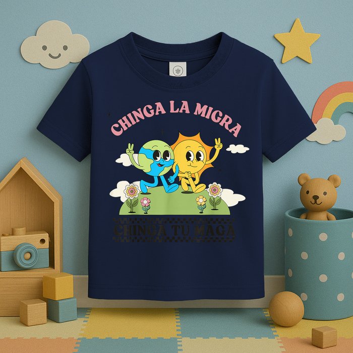 Retro Chinga La Migra Chinga Tu Maga Toddler T-Shirt
