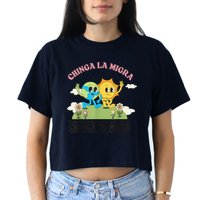 Retro Chinga La Migra Chinga Tu Maga Crop Top