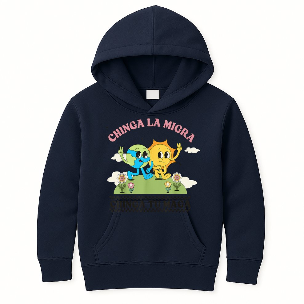 Retro Chinga La Migra Chinga Tu Maga Kids Hoodie