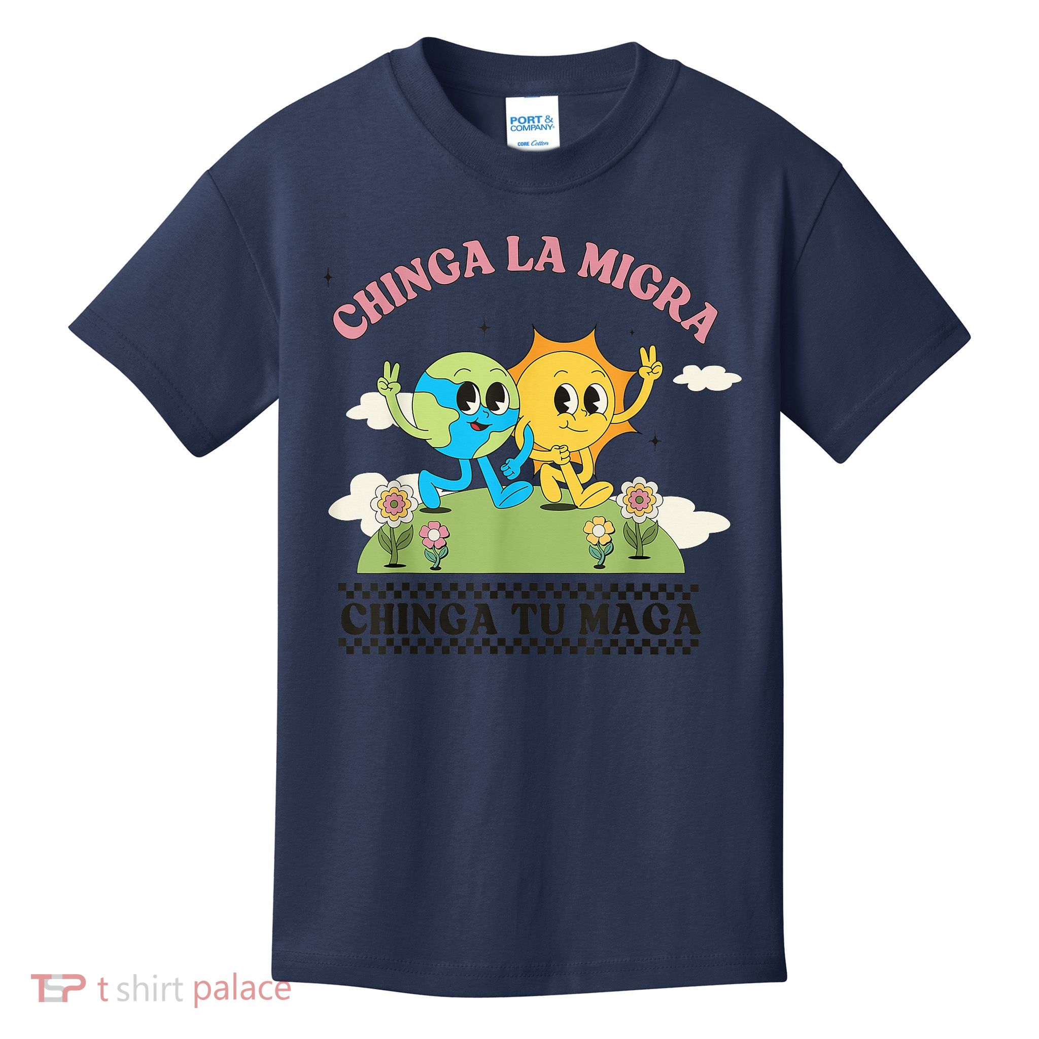 Retro Chinga La Migra Chinga Tu Maga Kids T-Shirt