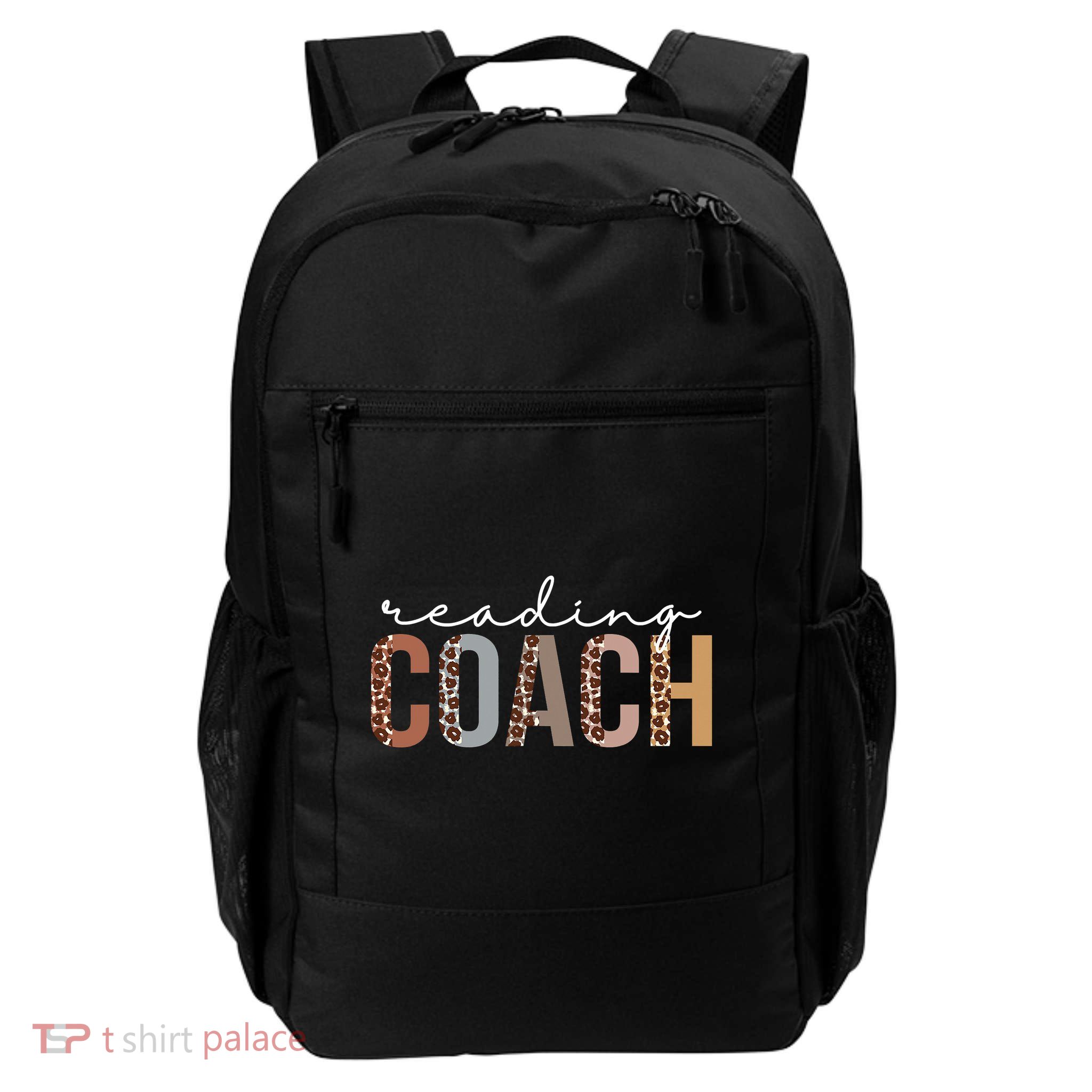 Reading Coach Leopard Appreciation Funny For Women For Work Daily Commute Backpack