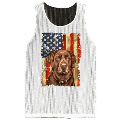 Retro Chocolate Lab With Usa Flag Gift Chocolate Lab Dad Mom Mesh Reversible Basketball Jersey Tank