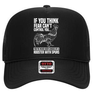 Rooster Chicken Lover Animal High Crown Mesh Back Trucker Hat