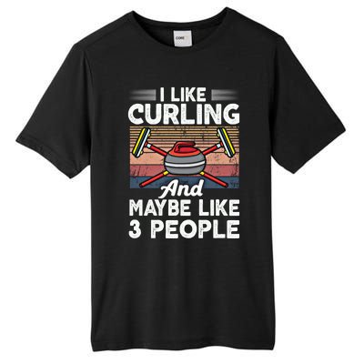 Retro Curling Love Design Curler Winter Ice Sports Curling Gift Tall Fusion ChromaSoft Performance T-Shirt