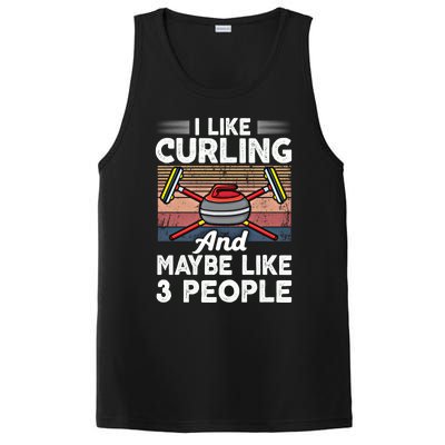 Retro Curling Love Design Curler Winter Ice Sports Curling Gift PosiCharge Competitor Tank