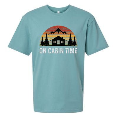 Retro Cabin Life Camping On Cabin Time Sueded Cloud Jersey T-Shirt