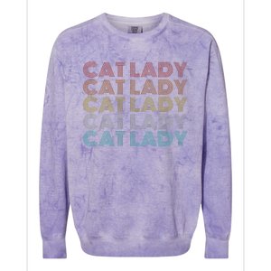 Retro Cat Lady Funny 2024 President Kamala Harris Colorblast Crewneck Sweatshirt